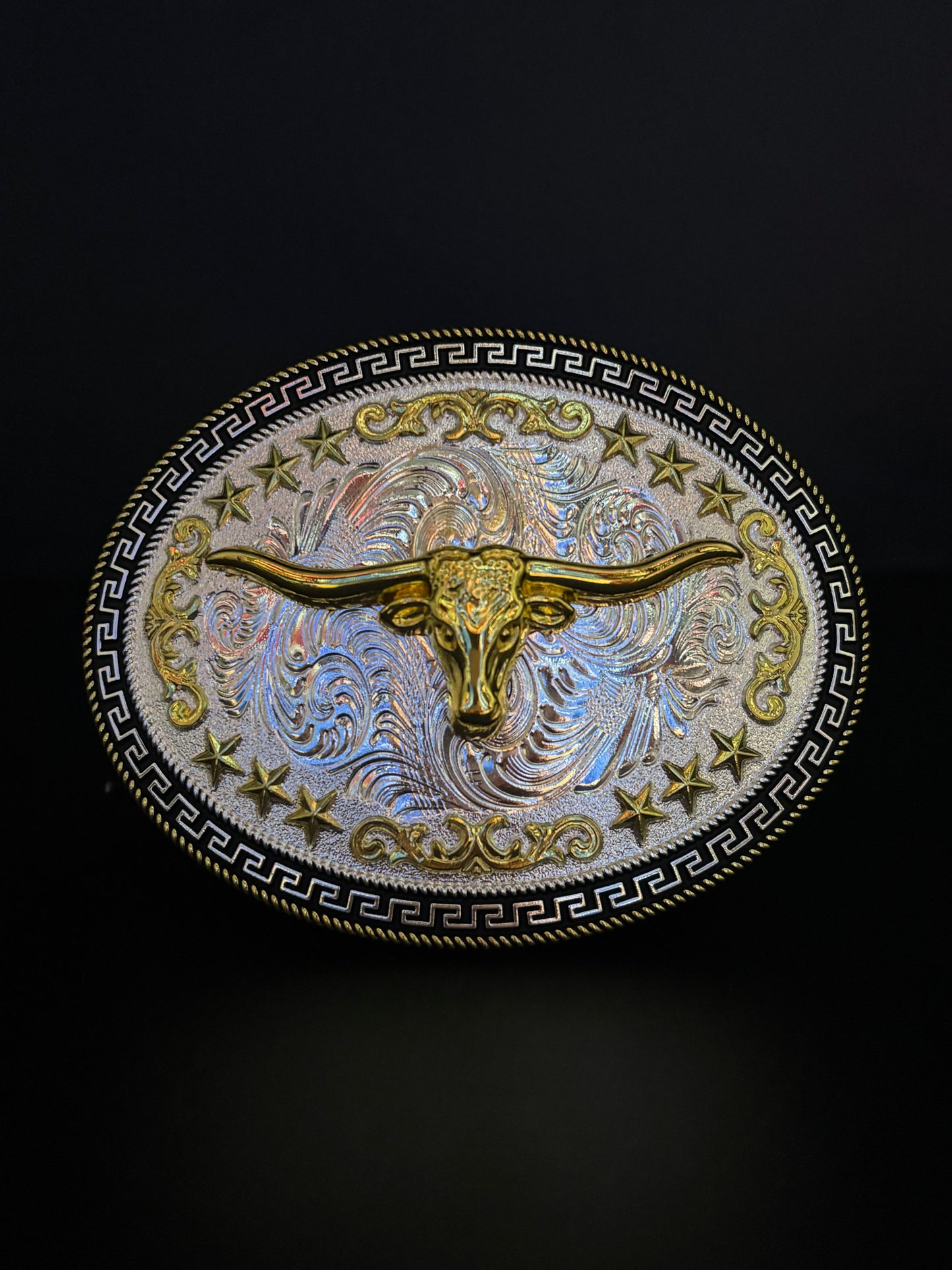 HEBILLA OVALADA CON ESTRELLAS
