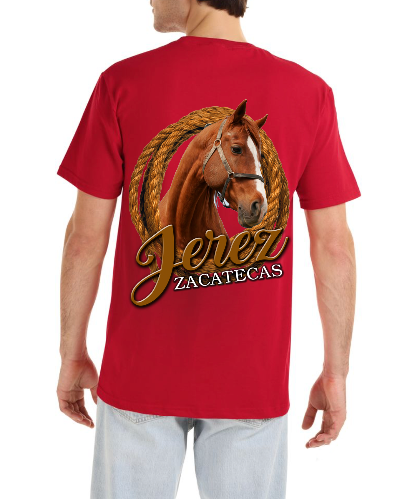 PLAYERA DE ALGODON CABALLO Y SOGA